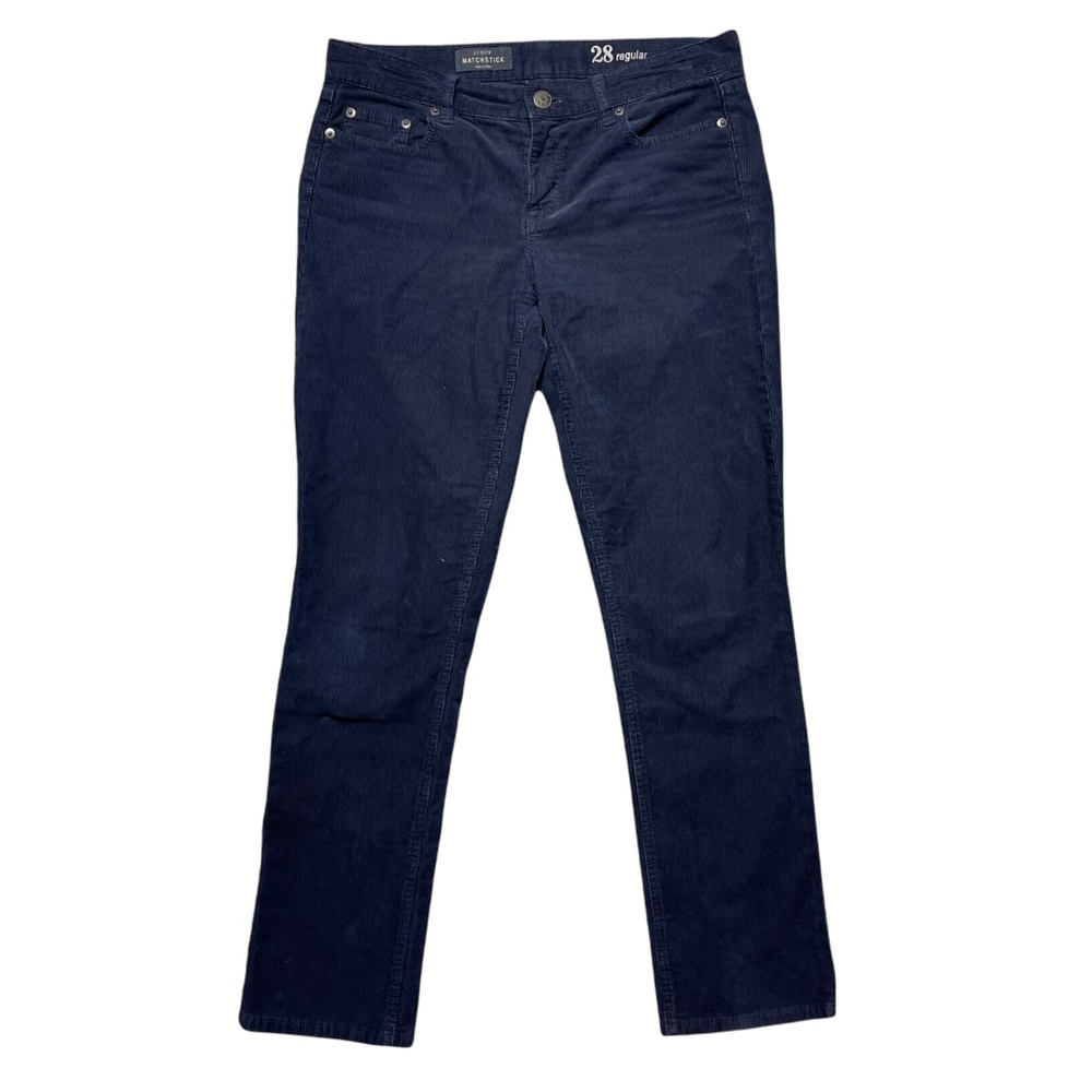 J. Crew Matchstick Navy Blue Corduroy Straight Leg Jeans 28